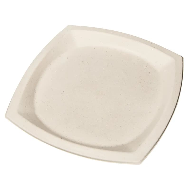 Dart® Plate 10X10X0.777 IN Fiber Blend Natural Square Microwave Safe 125 Count/Pack 4 Packs/Case 500 Count/Case