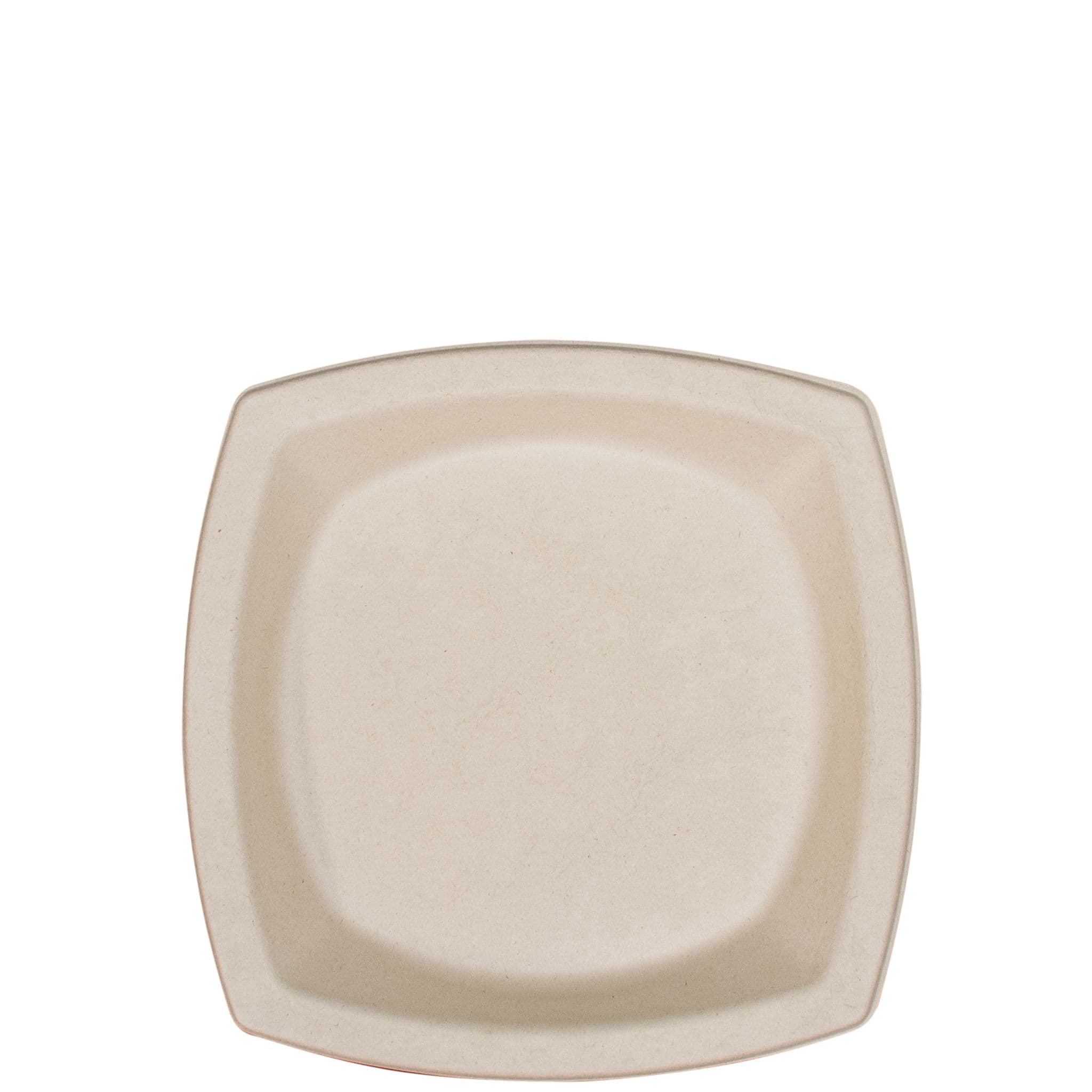 Dart® Plate 8.25X8.25X0.777 IN Fiber Blend Natural Square Microwave Safe 125 Count/Pack 4 Packs/Case 500 Count/Case