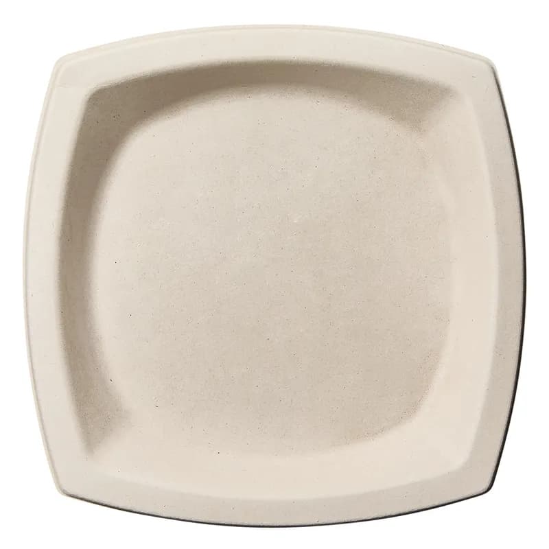 Dart® Plate 8.25X8.25X0.777 IN Fiber Blend Natural Square Microwave Safe 125 Count/Pack 4 Packs/Case 500 Count/Case