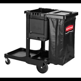Executive Series™ Janitorial Cleaning Cart 46.00X21.75X38.38 IN Black Gray Plastic 4 IN Casters Traditional 1/Case