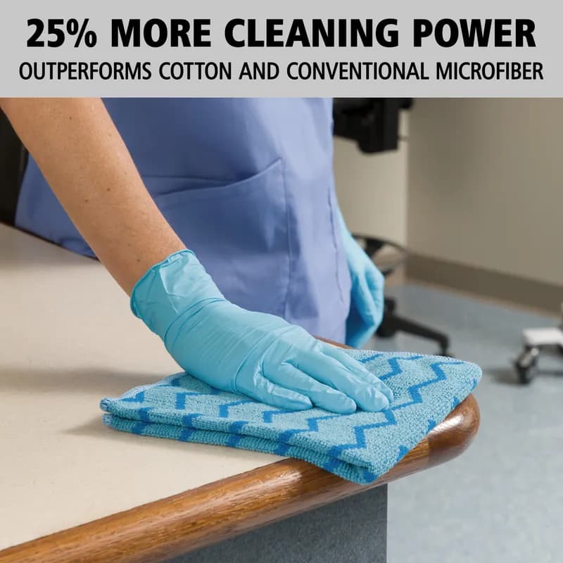 Hygen™ All Purpose Cleaning Cloth 16X16 IN Microfiber Blue 12/Case