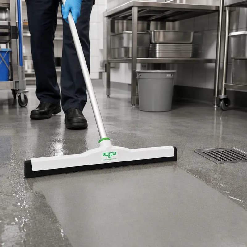 Floor Squeegee Standard Plastic Rubber White Black Straight Sanitary With 22IN Head 1/Each