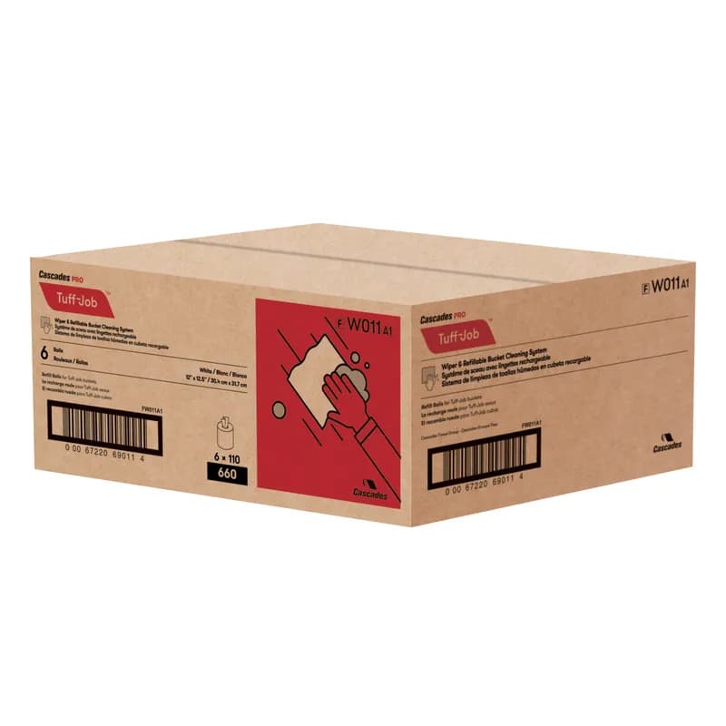 Cascades PRO Tuff-Job® Wipe 12 IN 1 Paper White Refill 660 Sheets/Roll 6 Rolls/Case