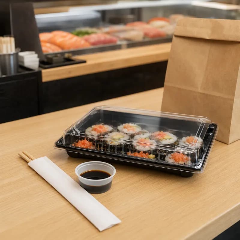 Sushi Take-Out Tray Base & Lid Combo 400/Case