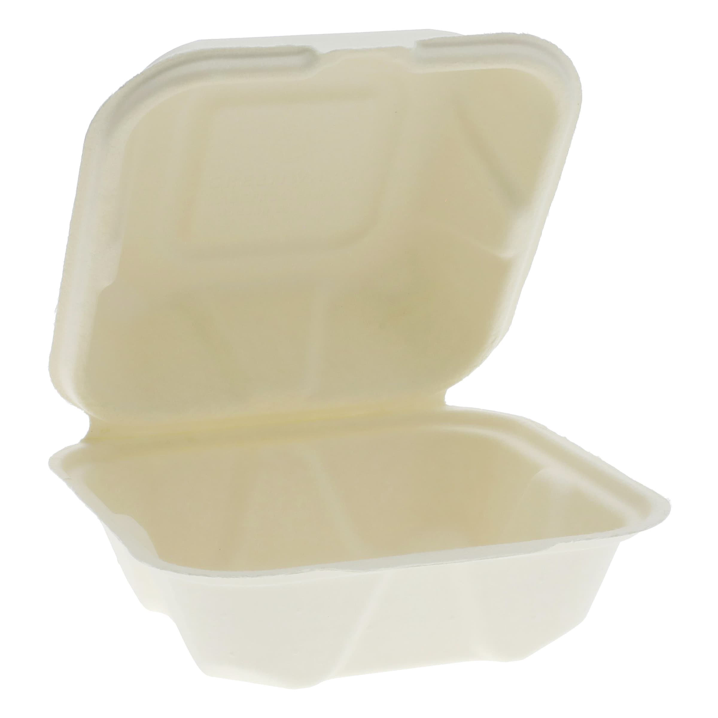 Take-Out Container Hinged 6.8X6.5X3.3 IN Fiber Blend Natural 450/Case