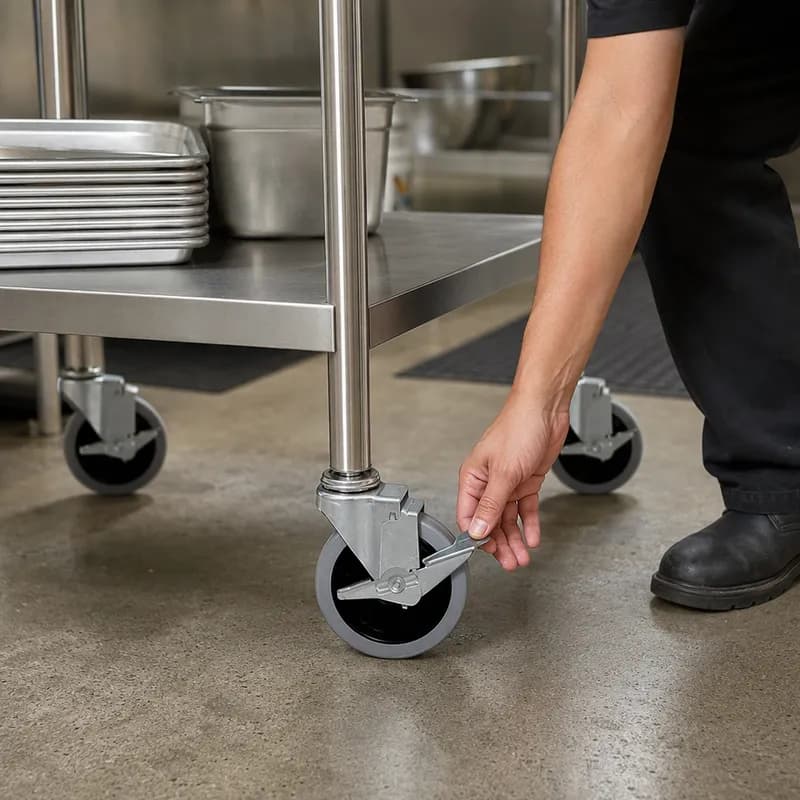 Caster 4 IN Thermoplastic Elastomers (TPE) Rubber PP 4 IN Swivel Stem Caster With Brake 1/Each