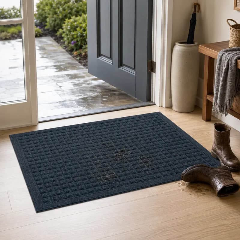 WaterHog® Fashion Floor Mat 24X36 IN Navy With Smooth Backing 1/Each