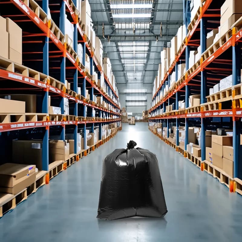 Victoria Bay Can Liner 38X58 IN Black 1.25MIL Flat Pack 100/Case