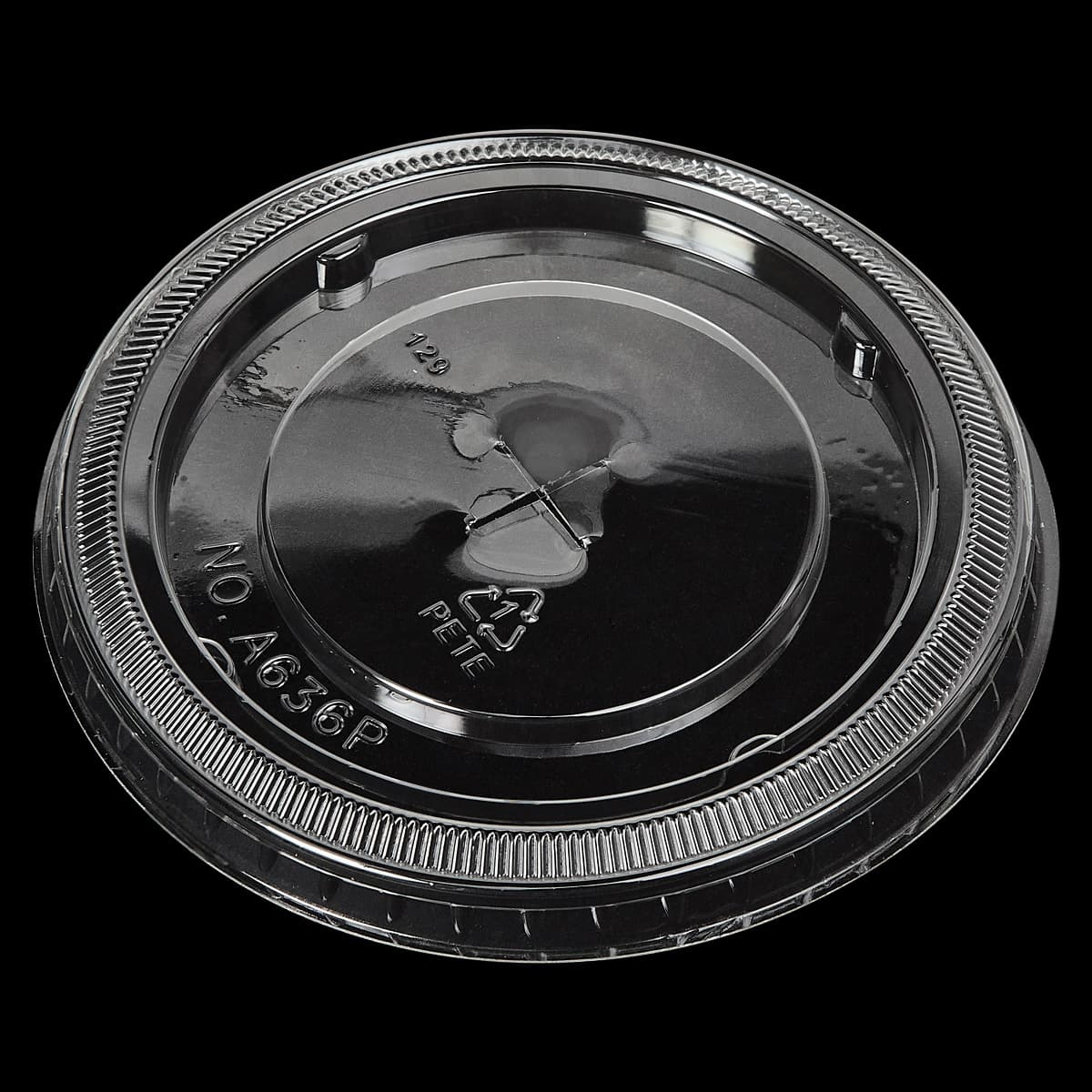 Victoria Bay Lid Flat 107MM 4.21 IN PET Clear Printed Round For 32 OZ Cold Cup Straw Slot 500/Case