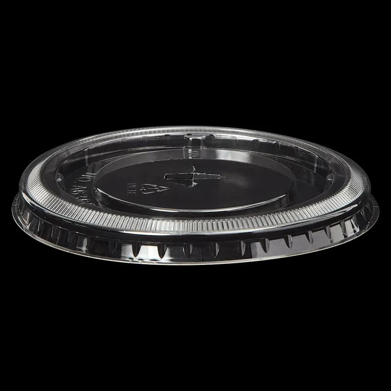 Victoria Bay Lid Flat 107MM 4.21 IN PET Clear Printed Round For 32 OZ Cold Cup Straw Slot 500/Case