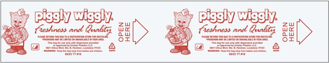 Pak Fresh Piggly Wiggly Custom Bag 15X20 IN High-Density Polyethylene (HDPE) 6MIC 3300/Case