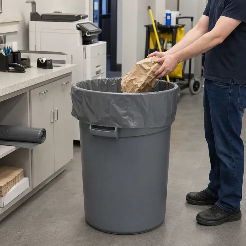 SKILCRAFT® Can Liner 38X58 IN 60 GAL Gray Plastic 1MIL Heavy Duty Coreless Roll 100/Case