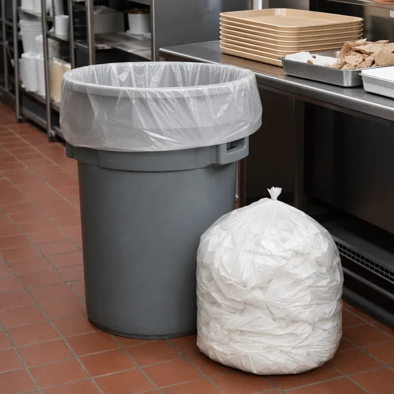 SKILCRAFT® Can Liner 40X48 IN 40-45 GAL Natural HDPE 16MIC Extra Heavy Duty Coreless Roll 25 Count/Pack 10 Packs/Case