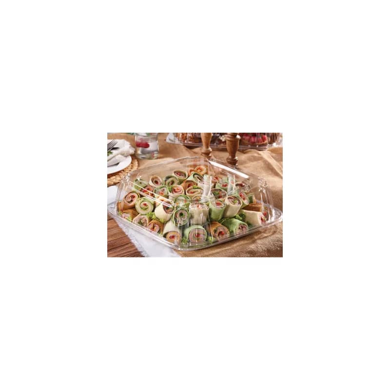 Victoria Bay Serving Tray Base & Lid Combo 16X16 IN PET Clear Square 25/Case