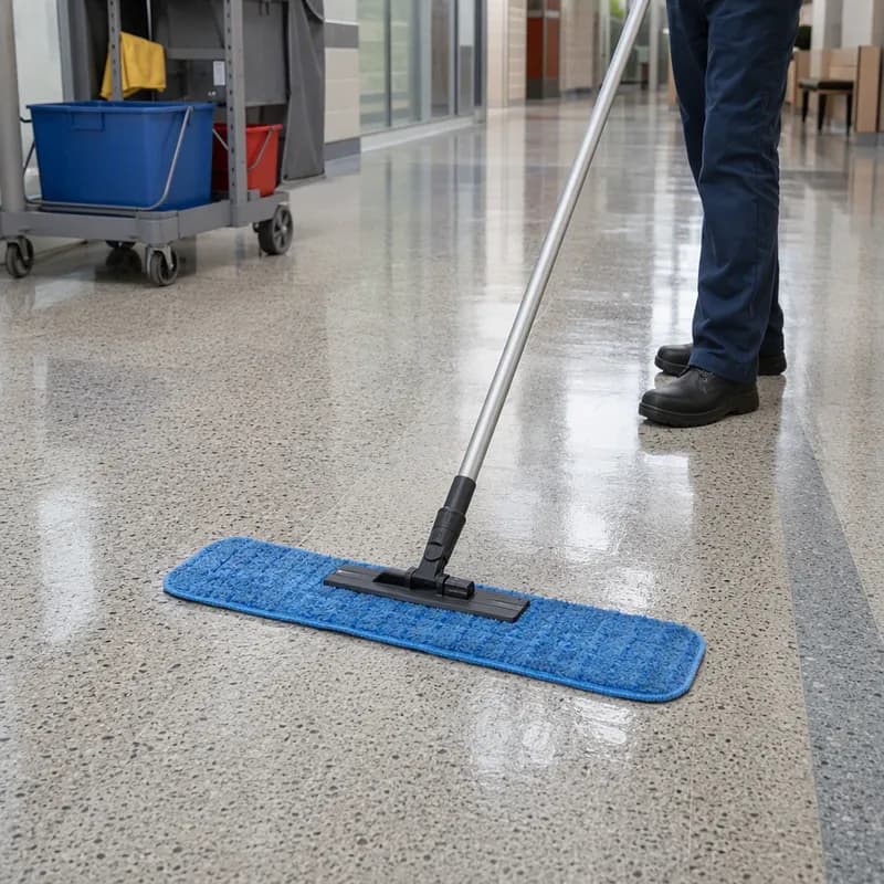 Impact® Wet Mop Pad 24 IN Blue Microfiber PP Cut End With Scrub Strips 1/Each