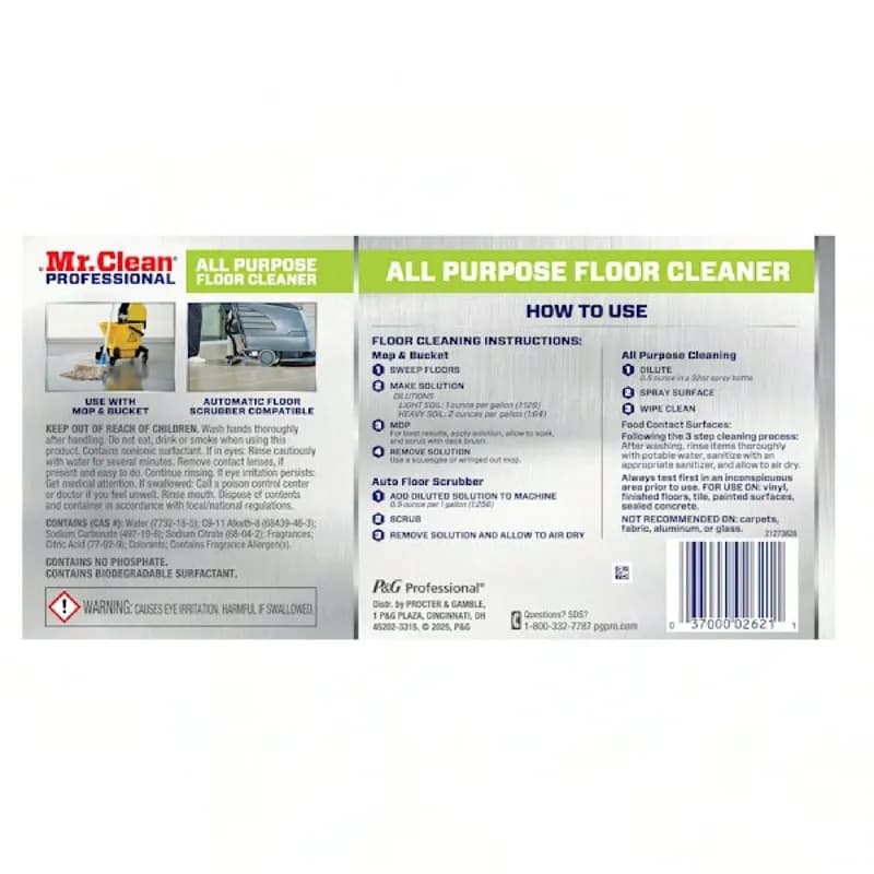 Mr. Clean PRO Lemon All Purpose Cleaner Floor Cleaner 1 GAL Multi Surface Liquid Commercial 1/Each