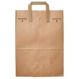 Bag 1/6 BBL 12X7X17 IN Paper 70# Kraft Plain Stock Flat Gusset Sack With Handle 300/Case