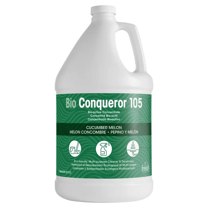 Bio-Conquerer 105 Odor Eliminator Cucumber Melon Clear Concentrate Liquid 1 GAL Bio-Enzymatic 4 Count/Case