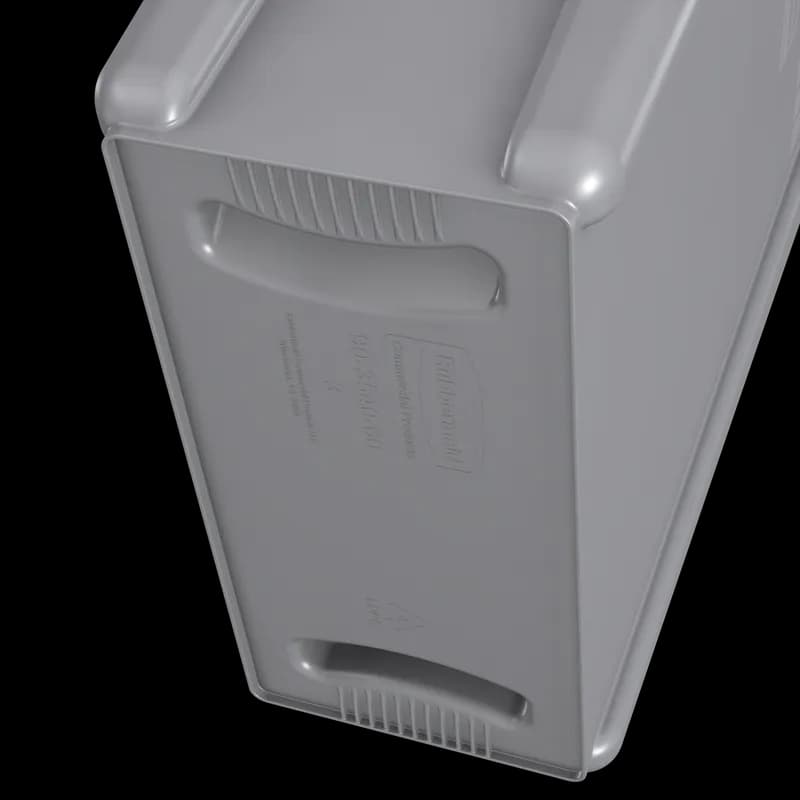 Slim Jim® 1-Stream Trash Can 22X11X30 IN 23 GAL Blue Resin Vented With Logo 1/Each