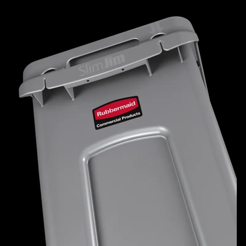 Slim Jim® 1-Stream Trash Can 22X11X30 IN 23 GAL Blue Resin Vented With Logo 1/Each