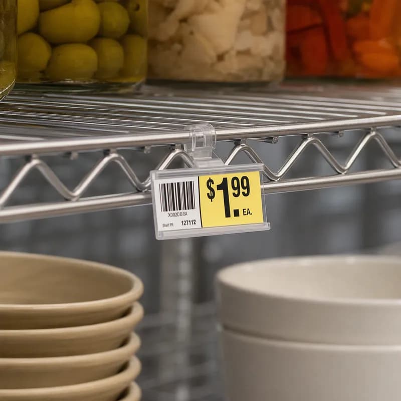 Fold-N-Hold® Sign Holder 3X1.25 IN PP Clear Open Face 250/Pack