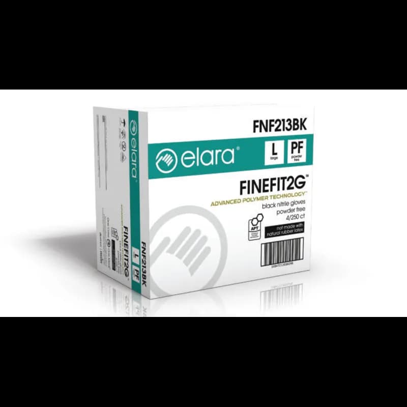 FINEFIT2G Gloves Medium (MED) Black Lightweight Nitrile Powder-Free 1000/Case