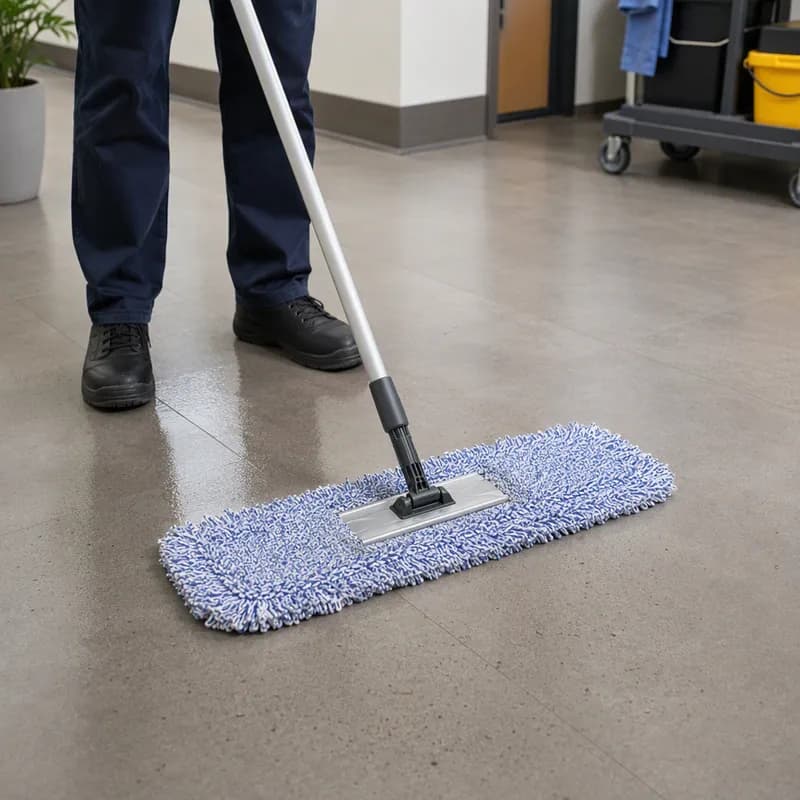 Wet Mop 16 IN Blue White Microfiber Long Loop Pocket With Tabs 12/Bag