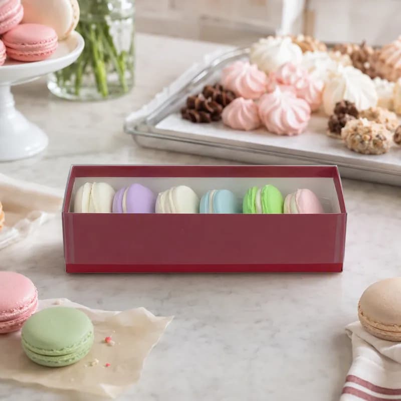 VIEWit Candy Box With Vinyl Lid 8.125X2.625X2.0625 IN Red 100/Case