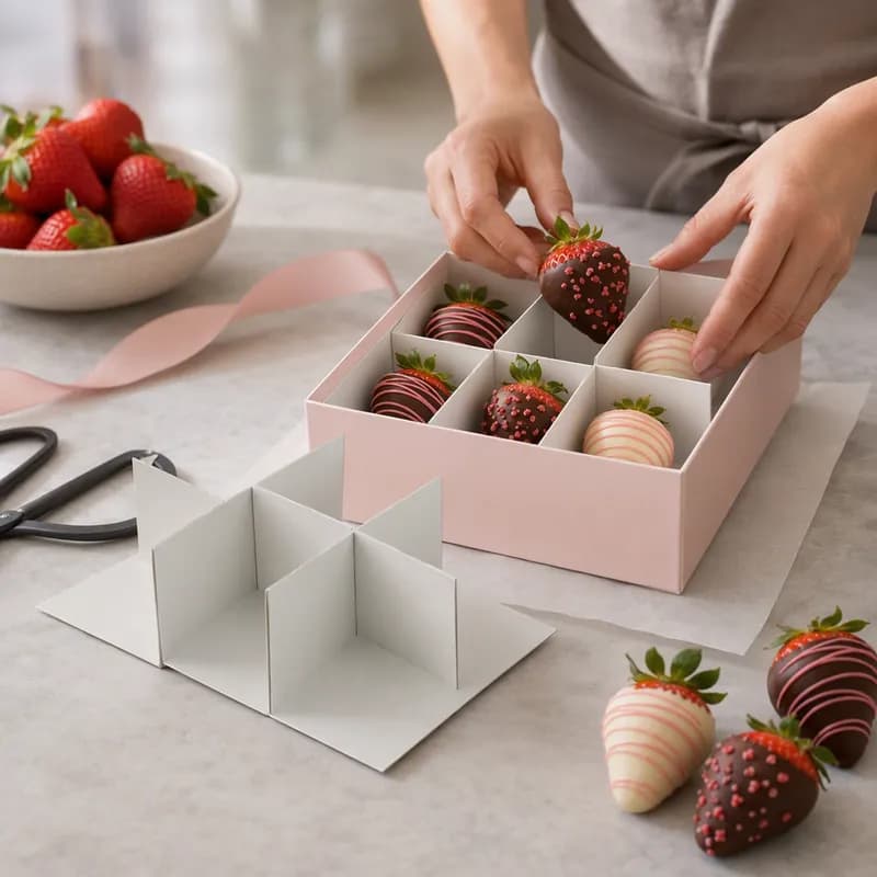 Strawberry Insert Jumbo 2.5625X2.5 IN 6 Compartment White 50/Case