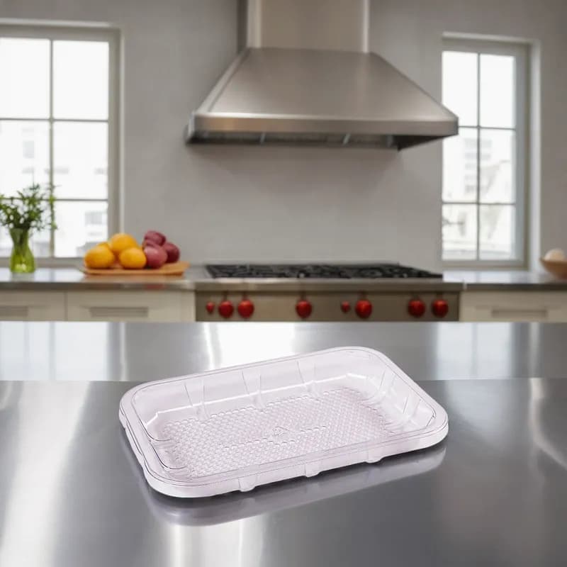 EZ-Tray 2D Meat Tray 8.25X5.75X1 IN APET Deep Clear Rectangle Honeycomb 300/Case