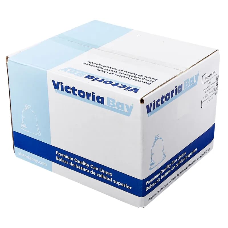 Victoria Bay Can Liner 40X46 IN 40-45 GAL Clear LLDPE 1.9MIL Roll 20 Count/Roll 5 Rolls/Case 100 Count/Case