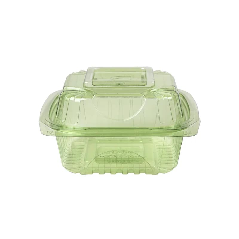 Veridian™ Take-Out Container Hinged 6X6X3 IN PLA Translucent Green 240/Case
