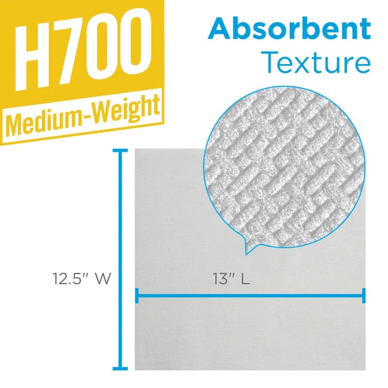 Brawny® Professional H700 Cleaning Towel 13X12 IN White 1/4 Fold 70 Sheets/Pack 12 Packs/Case 840 Count/Case