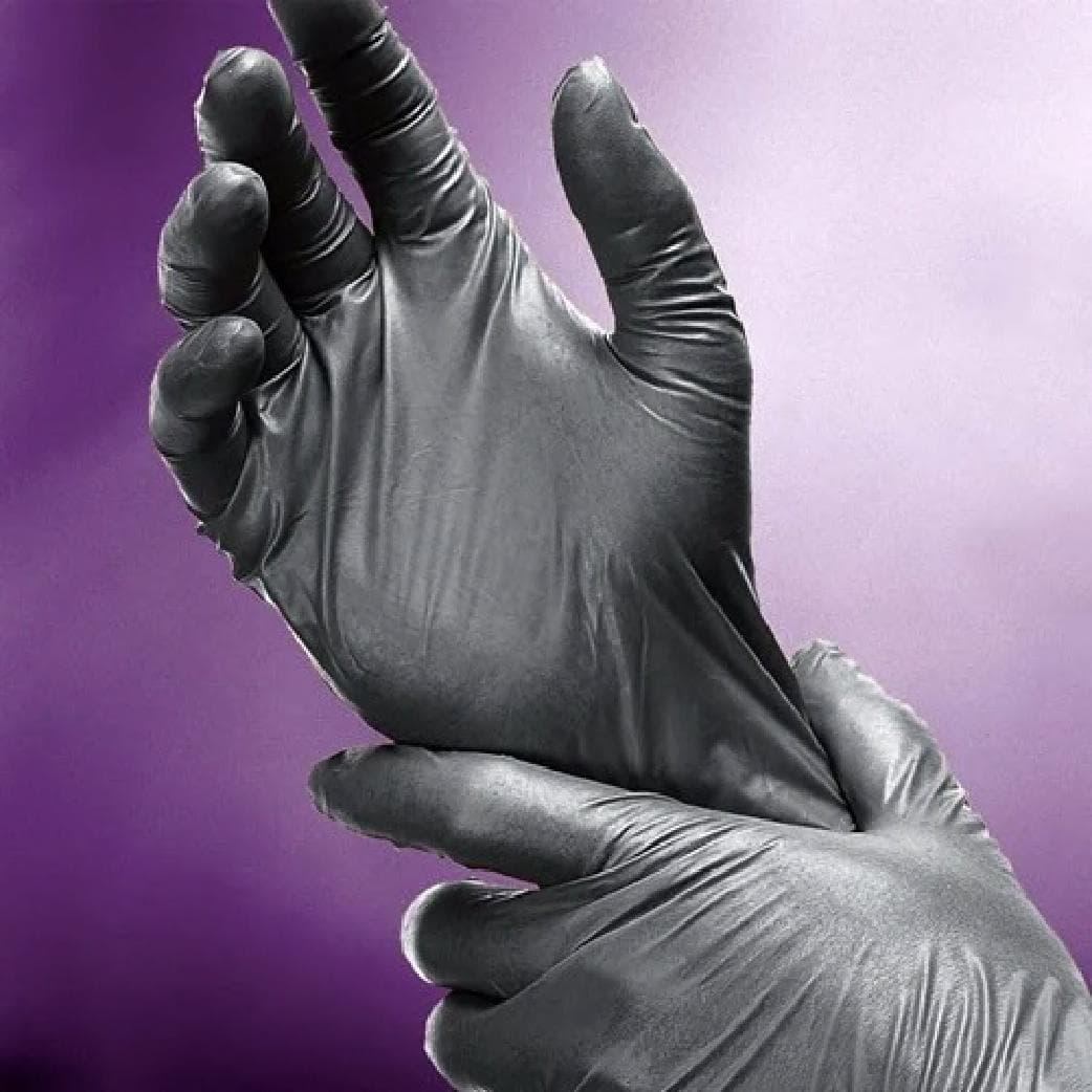 Art Noir® Examination Gloves XXL Black 6MIL Textured Nitrile Powder-Free 90 Count/Box 10 Box/Case