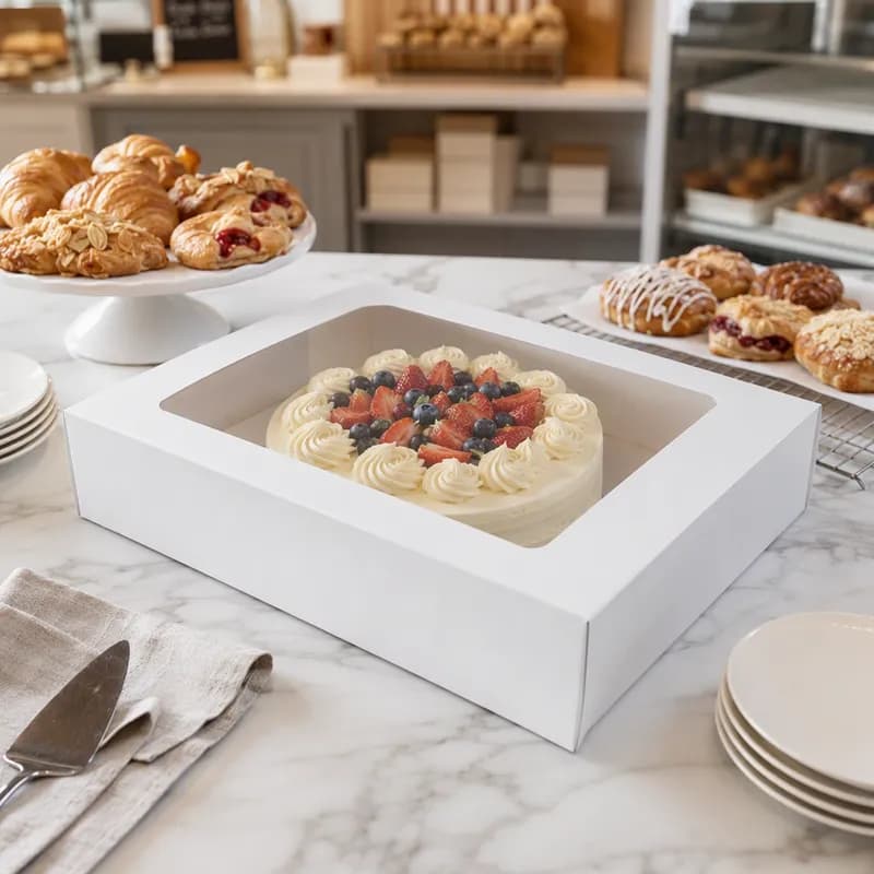 Bakery Box 17X12X2.5 IN Auto-Lock Bottom With Window 100/Case