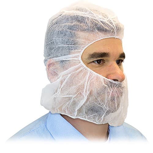 Hood Beard Cover White 100 Count/Pack 10 Packs/Case 1000 Count/Case