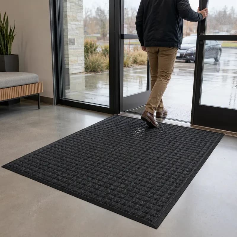 WaterHog® Fashion Floor Mat 48X84 IN Charcoal With Smooth Backing 1/Each