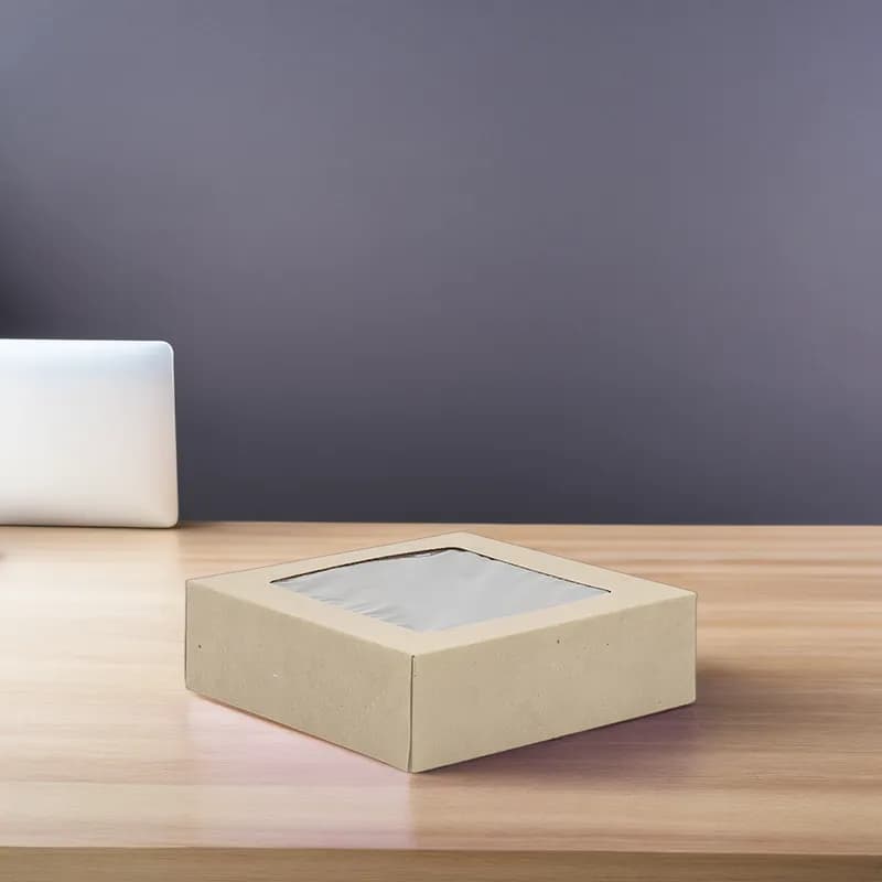 Cake Box 8X8X2.5 IN Kraft Square With Window 200/Case