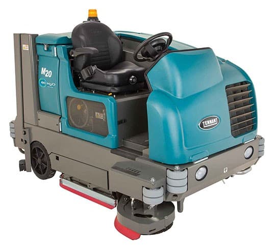 Indoor Outdoor Rider Scrubber 40IN Ride-On ec-H2O NanoClean® Gas Powered With Power Sweeper 1/Each