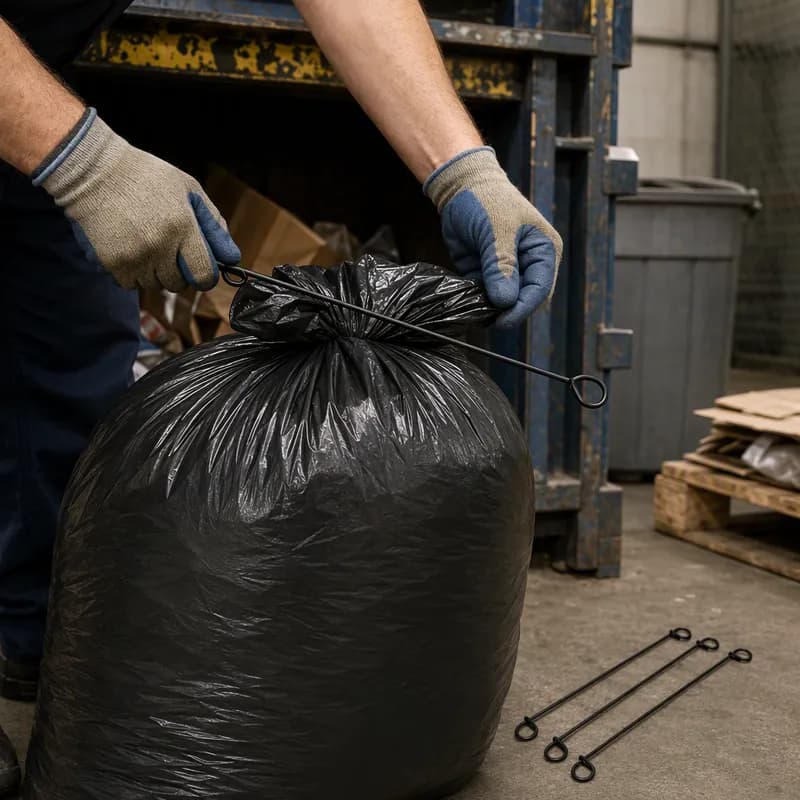 Compactor Ties 8 IN Black Metal 5000 Count/Bag 1 Bags/Case
