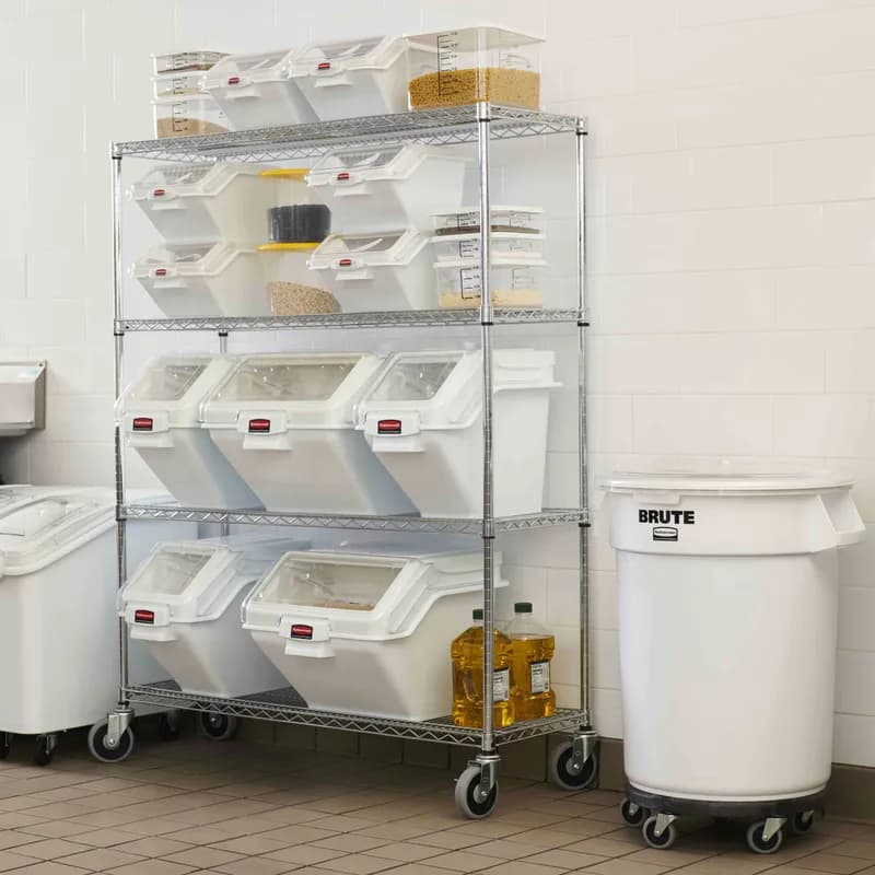 Food Storage Container 8.75X8.80X8.75 IN 8-7.6 QT Clear Square PC Space Saving 6/Each