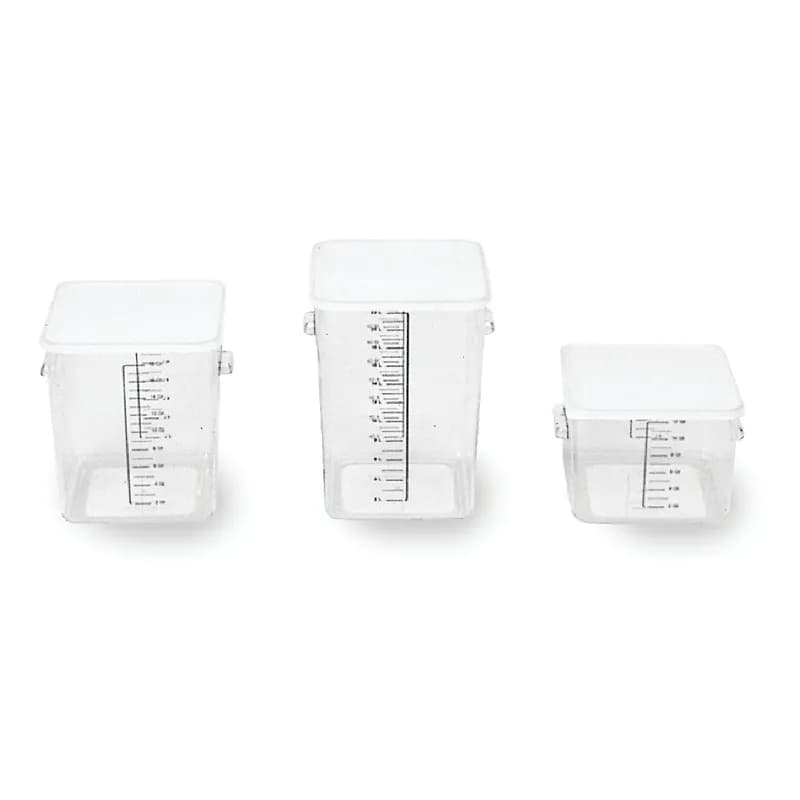 Food Storage Container 11.31X10.50X11.94 IN 18-17 QT Clear Square PC Food Safe Space Saving 6/Each