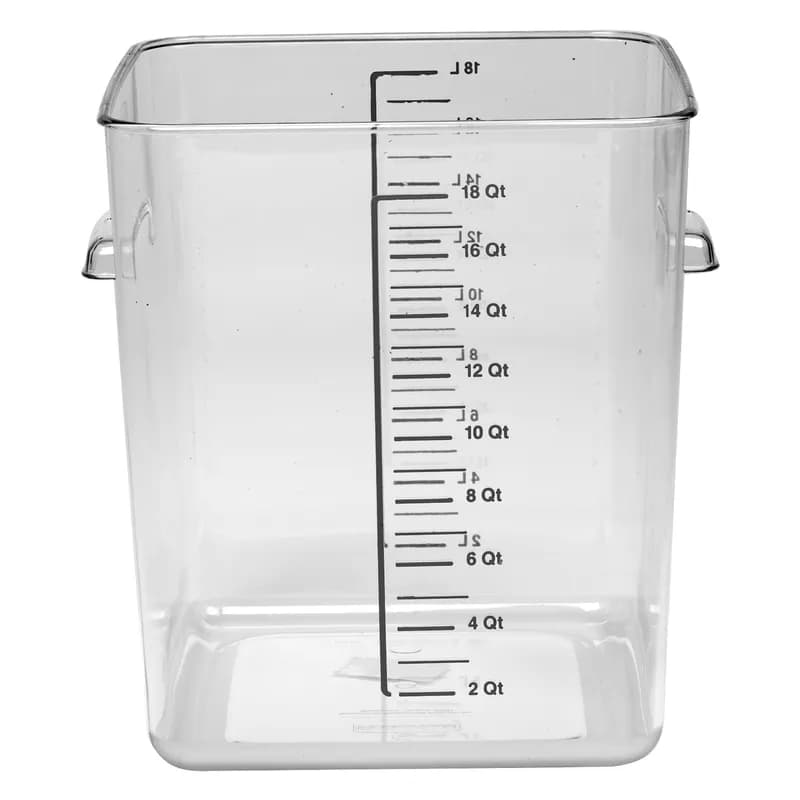 Food Storage Container 11.31X10.50X11.94 IN 18-17 QT Clear Square PC Food Safe Space Saving 6/Each
