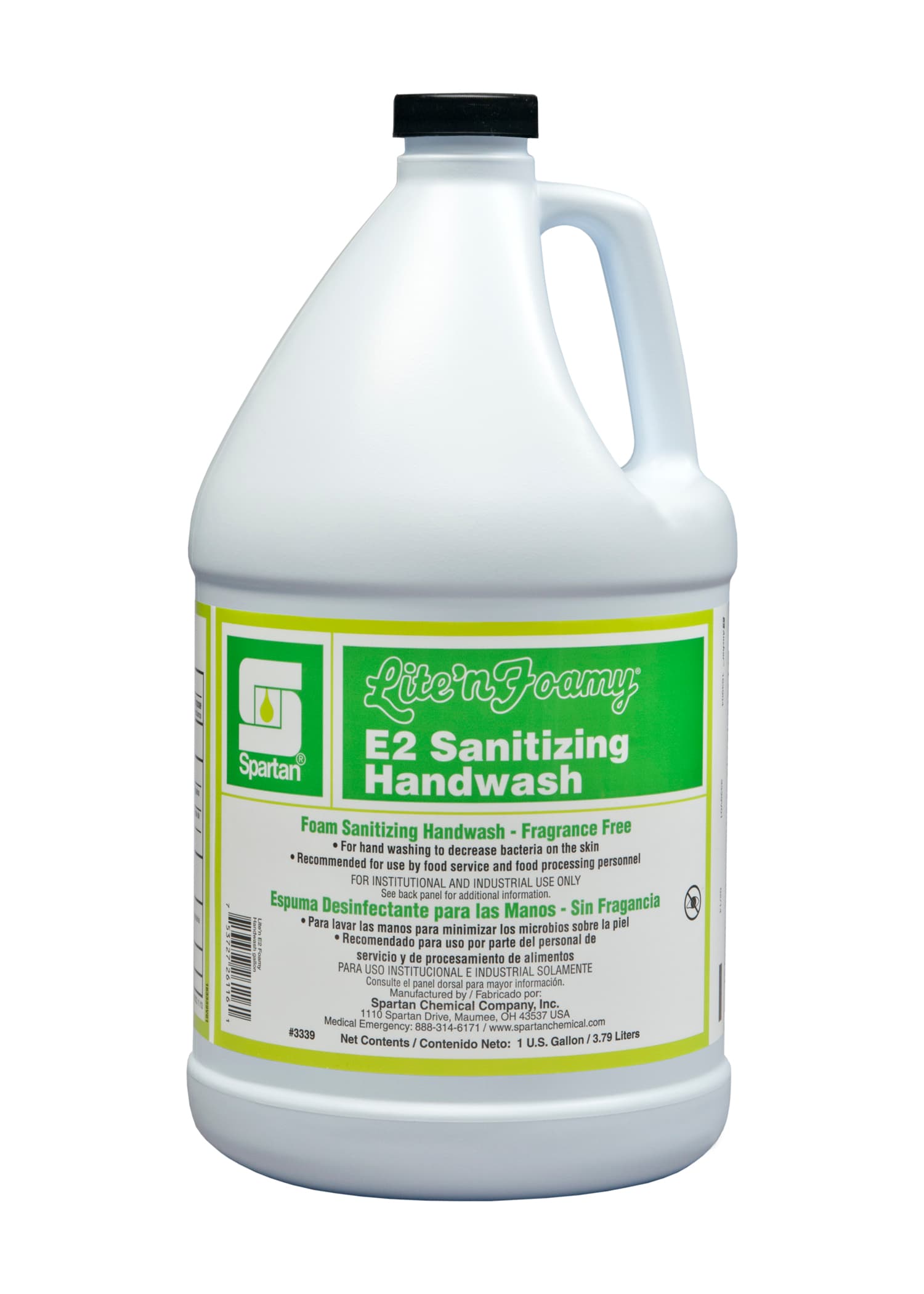 Lite'n Foamy® E2 Sanitizing Handwash Foam RTU 1 GAL Unscented Clear E2 Rated 4/Case