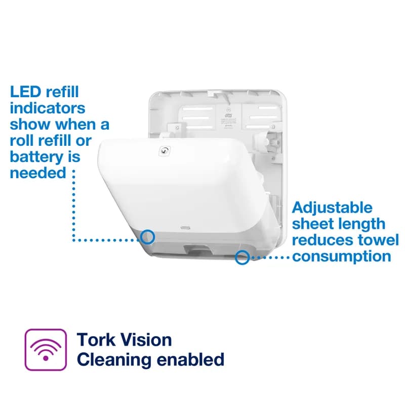 Tork Matic® H1 Paper Towel Dispenser Plastic Wall Mount White Hard Roll Electronic Touchless Intuition Sensor 1/Each