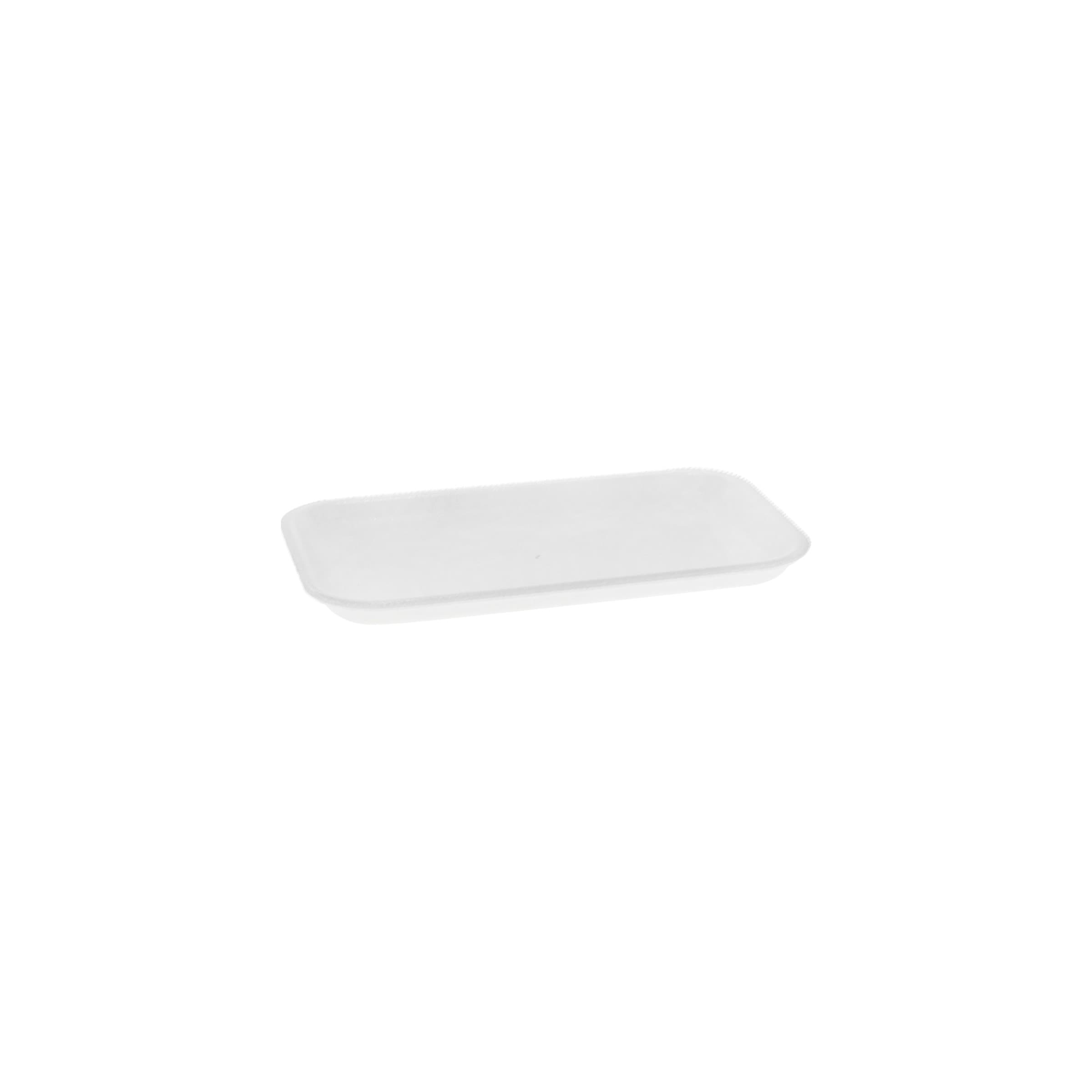 17S Supermarket Tray 8.3X4.8X0.65 IN 1 Compartment Polystyrene Foam White Rectangle 1000/Case