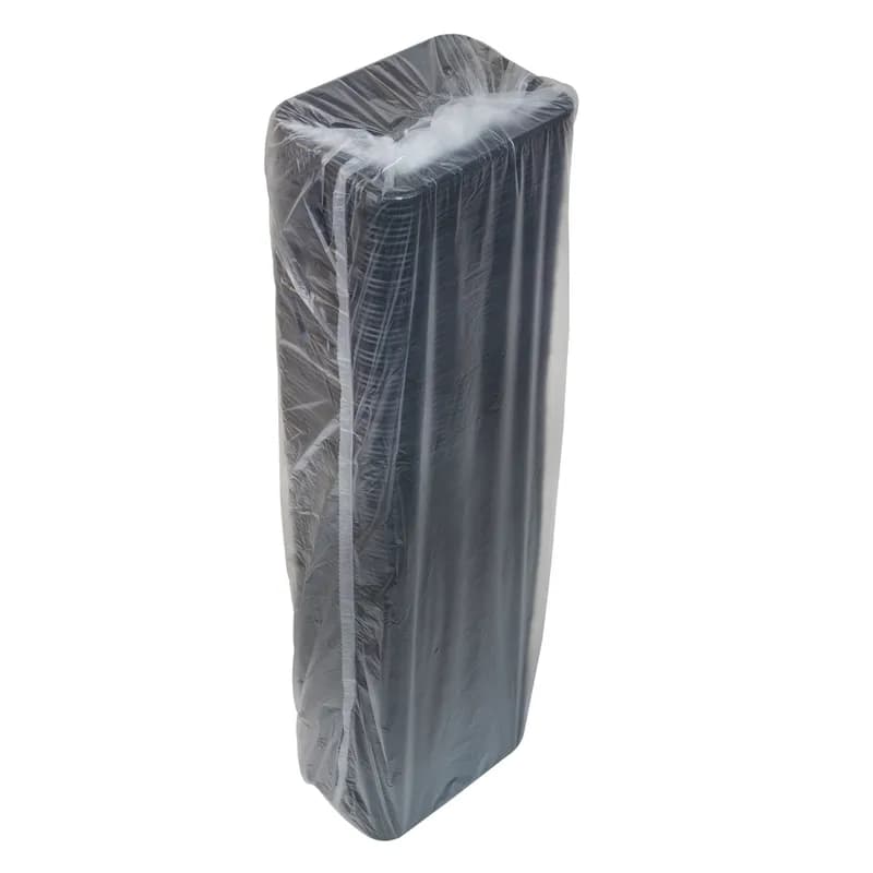2S Supermarket Tray 8.2X5.7X0.65 IN 1 Compartment Polystyrene Foam Black Rectangle 500/Case