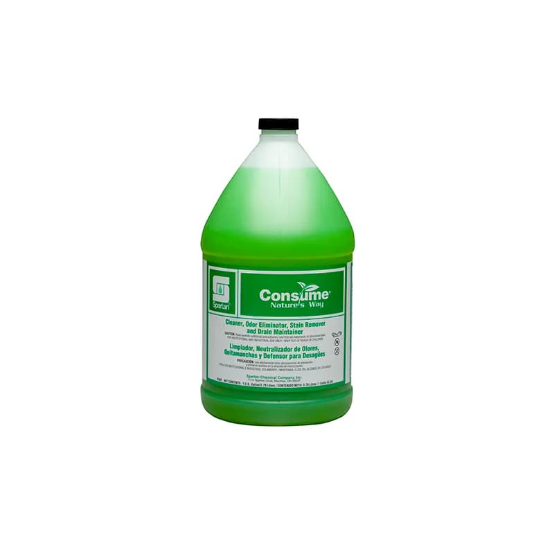 Consume® Vanilla Deodorizer Degreaser Drain Maintainer All Purpose Cleaner 1 GAL Alkaline Bacteria Fortified 4/Case