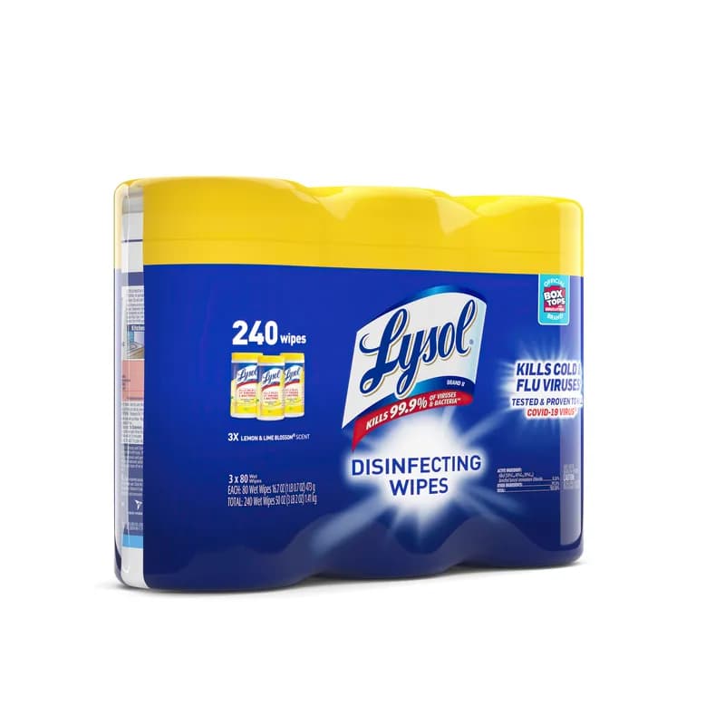 Lysol® Lemon & Lime Blossom Disinfectant 7X7.25 IN Wipe 6/Case