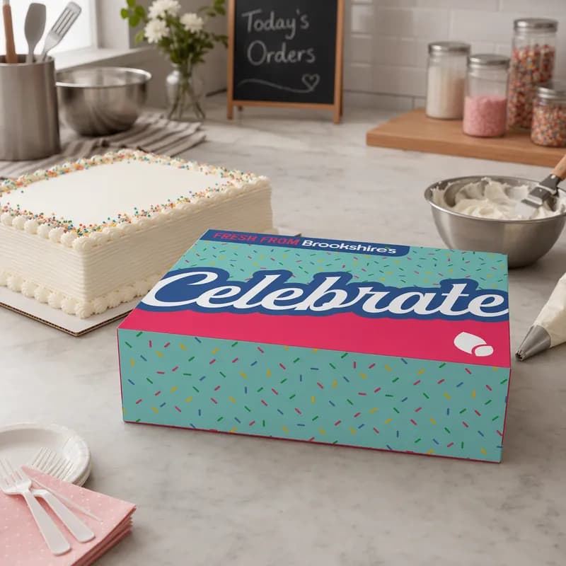 1/4 Sheet Cake Box 14X10X14 IN Auto-Lock Bottom 100/Case